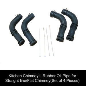Kitchen Chimney L Rubber Oil Pipe for Straight line/Flat Chimney(Set of 4 Pieces)