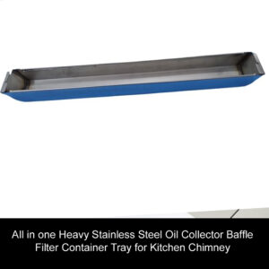 All in one Heavy Stainless Steel Oil Collector Baffle Filter Container Tray for Kitchen Chimney 16 inch (40.74 cm)